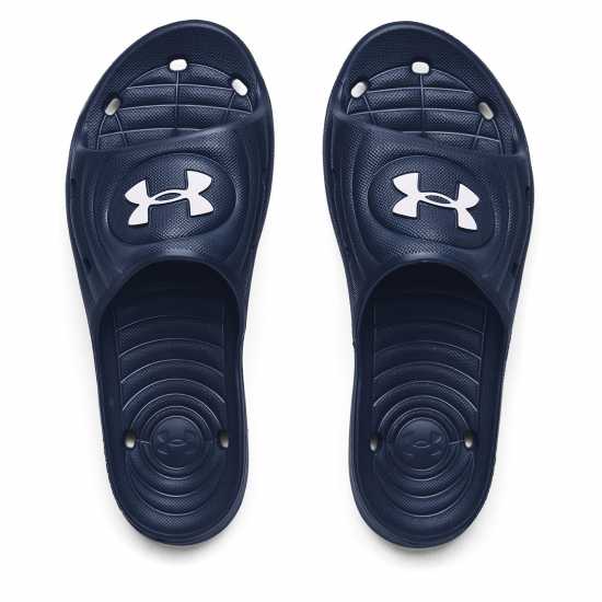 Under Armour Мъжки Джапанки Locker Iv Sl Sliders Mens Академия / Бял Мъжки сандали и джапанки