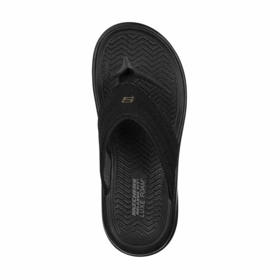 Skechers Мъжки Сандали Sargo - Point Vista Flat Sandals Mens Черно 