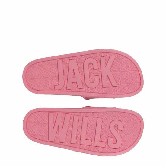 Jack Wills Logo Slider Розово Дамски сандали и джапанки