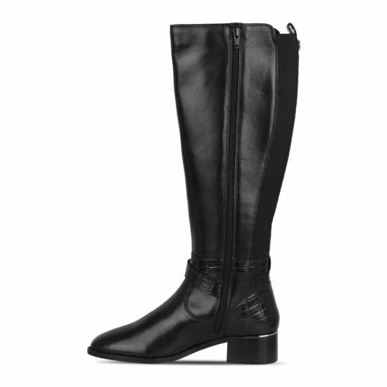 Biba Leather Croc Knee High Boot  