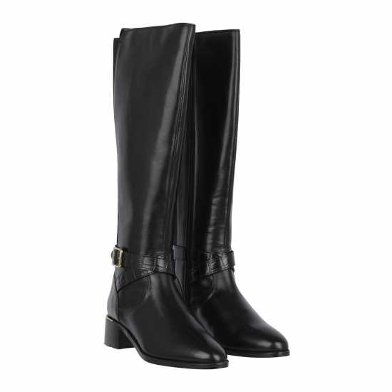 Biba Leather Croc Knee High Boot  