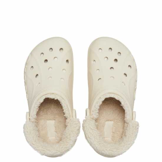 Crocs Baya Lined Fuzz-Strap Clogs Womens Зимно бяло Чехли