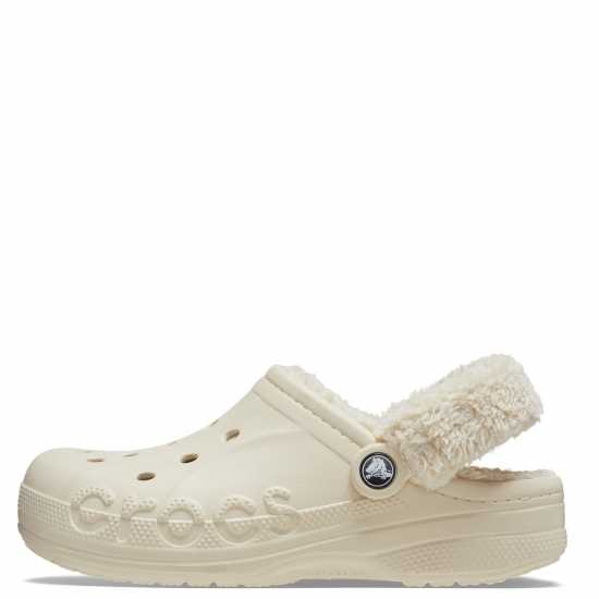 Crocs Baya Lined Fuzz-Strap Clogs Womens Зимно бяло Чехли