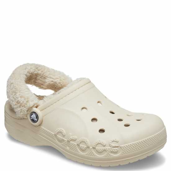 Crocs Baya Lined Fuzz-Strap Clogs Womens Зимно бяло Чехли