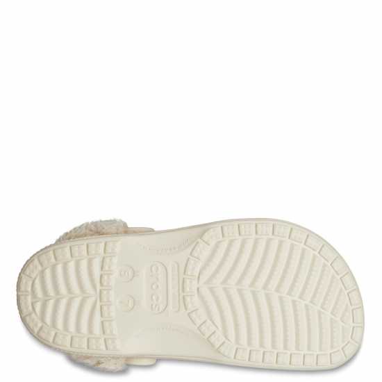 Crocs Baya Lined Fuzz-Strap Clogs Womens Зимно бяло Чехли