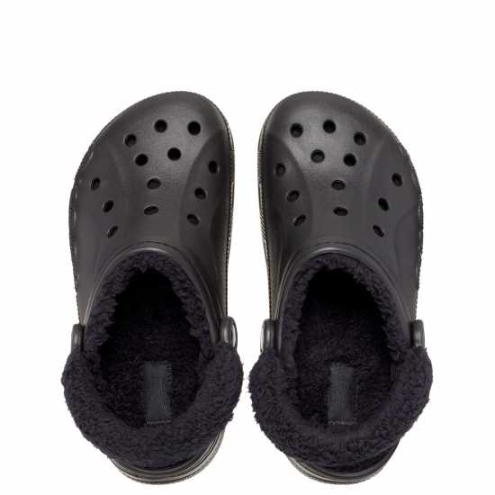 Crocs Baya Lined Fuzz-Strap Clogs Womens Черно Чехли