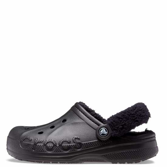 Crocs Baya Lined Fuzz-Strap Clogs Womens Черно Чехли