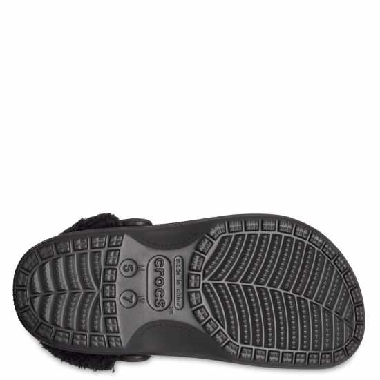 Crocs Baya Lined Fuzz-Strap Clogs Womens Черно Чехли