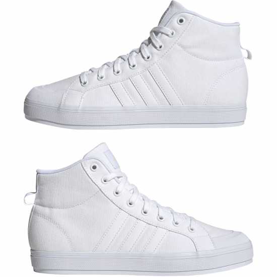 Adidas Bravada 2.0 Lifestyle Skateboarding Canvas Mid-Cut Shoes Mens Три бяло Мъжки текстилни маратонки и платненки