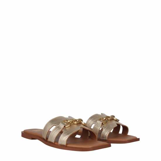 Biba Flat Chain Sandal Златен крокодил 