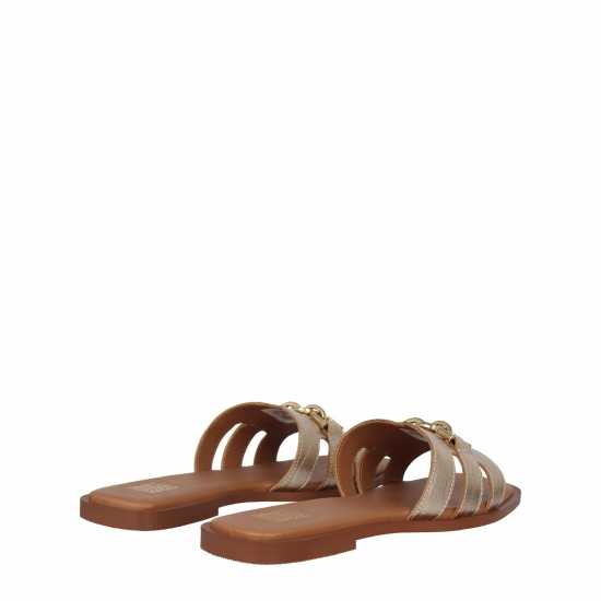 Biba Flat Chain Sandal Златен крокодил 