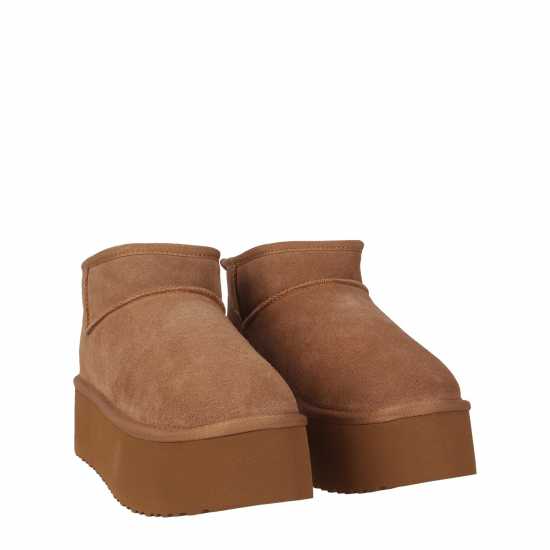 Ботуши С Топла Подплата Jack Wills Platform Snug Boots Кафяво 