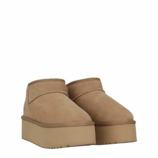 Ботуши С Топла Подплата Jack Wills Platform Snug Boots Пясък 