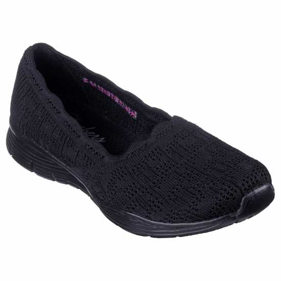 Skechers Open Crochet Knit Loaferw Air-Coole Loafers Womens Черно Кафяво Дамски обувки