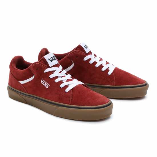 Vans Seldan Trainers Mens Red Мъжки текстилни маратонки и платненки