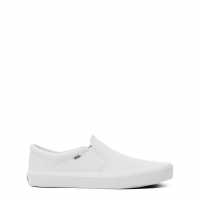 Vans Asher Slip On Canvas Trainers Womens Истинска бяла 