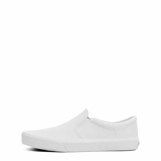 Vans Asher Slip On Canvas Trainers Womens Истинска бяла 