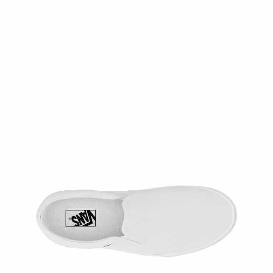 Vans Asher Slip On Canvas Trainers Womens Истинска бяла 