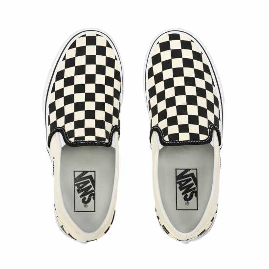 Vans Маратонки Без Връзки Asher Slip On Trainers Womens Chkrbrd Blk/Wht 