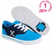 Sidewalk Sport Маратонки С Колелца Canvas Junior Roller Shoes Blue/Navy Детски маратонки