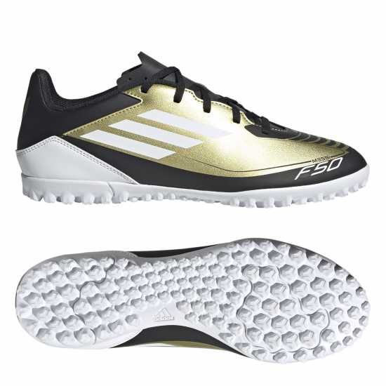 Adidas F50 Club Astro Turf Football Boots Злато/Черно Футболни стоножки