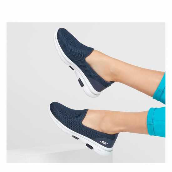 Skechers Go Walk 5 Wide Trainers Ladies Синьо Дамски маратонки