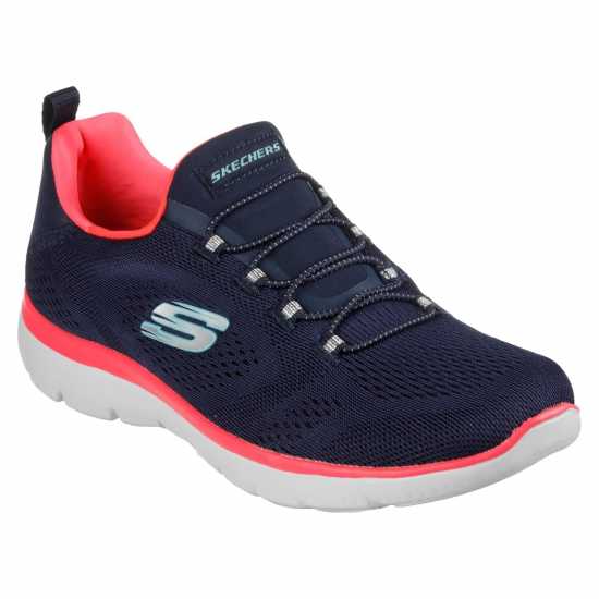 Skechers Engineered Mesh Bungee Slip-On W M Runners Womens Морско синьо/Розово 