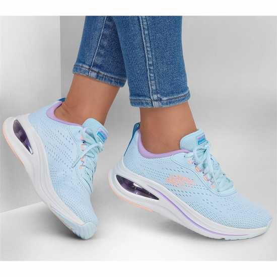 Skechers Engineered Mesh Lace-Up W Air-Cool Runners Womens L син Мш / Мул Дамски високи кецове