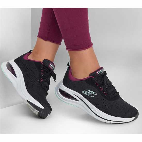 Skechers Engineered Mesh Lace-Up W Air-Cool Runners Womens Черно/Розово Дамски високи кецове