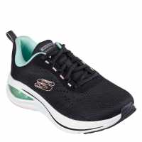 Skechers Engineered Mesh Lace-Up W Air-Cool Runners Womens Черно/Аква Дамски високи кецове