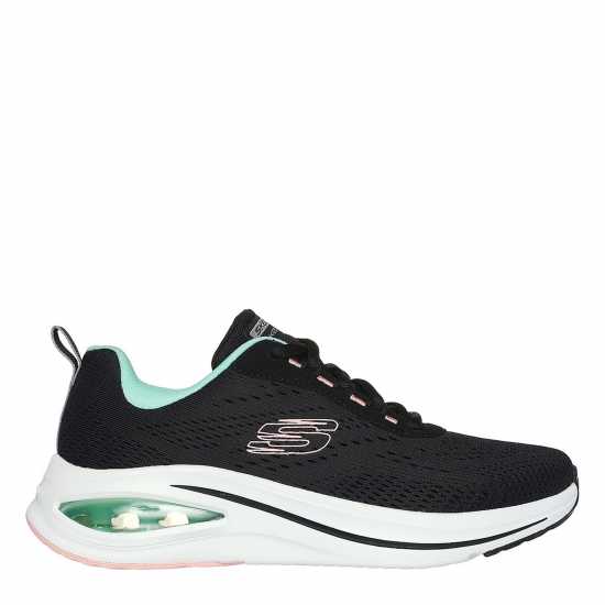 Skechers Engineered Mesh Lace-Up W Air-Cool Runners Womens Черно/Аква Дамски високи кецове