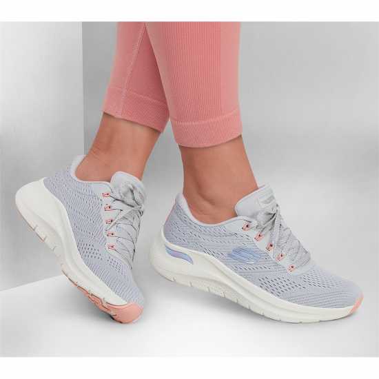 Skechers Arch Fit 2.0 - Big League Сиво/Розово Дамски високи кецове