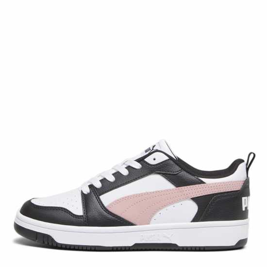 Puma Rebound V6 Low Low-Top Trainers Womens Бяло/Черно/Розово Дамски високи кецове