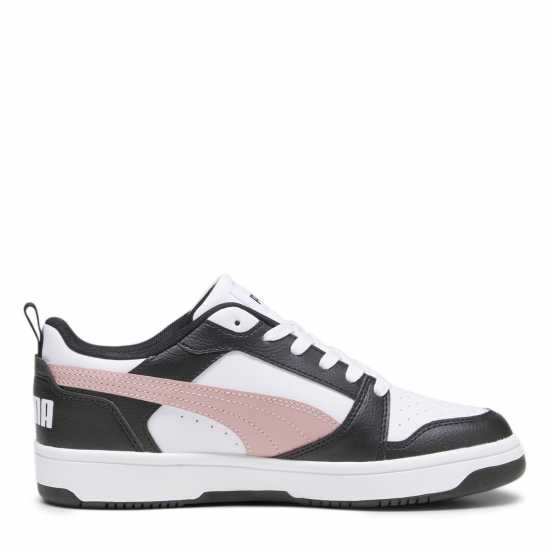 Puma Rebound V6 Low Low-Top Trainers Womens Бяло/Черно/Розово Дамски високи кецове