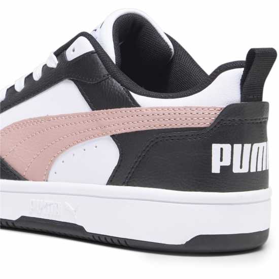 Puma Rebound V6 Low Low-Top Trainers Womens Бяло/Черно/Розово Дамски високи кецове