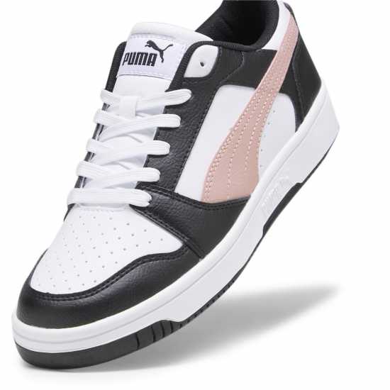 Puma Rebound V6 Low Low-Top Trainers Womens Бяло/Черно/Розово Дамски високи кецове