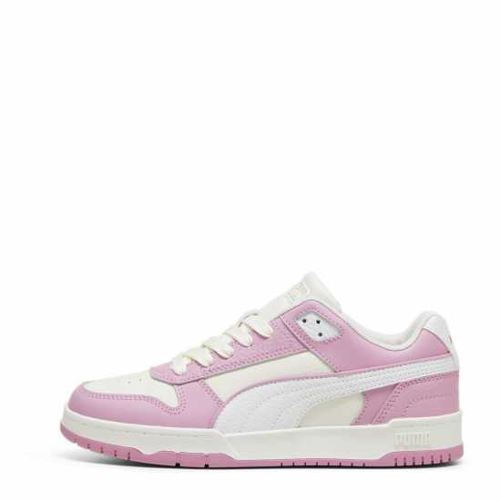 Puma Rebound V6 Low Low-Top Trainers Womens Розово/Бело Дамски високи кецове