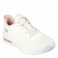 Skechers Lace Up Engineered Knit Low-Top Trainers Womens Оф бяло Дамски високи кецове