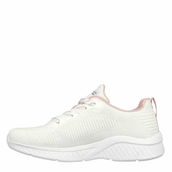 Skechers Lace Up Engineered Knit Low-Top Trainers Womens Оф бяло Дамски високи кецове