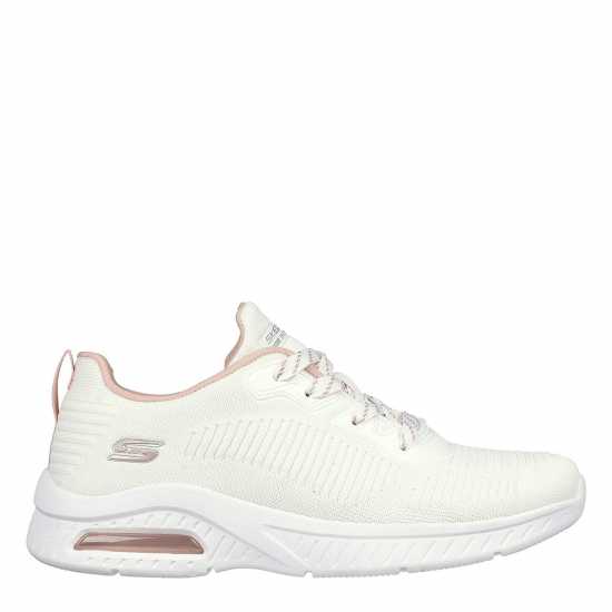 Skechers Lace Up Engineered Knit Low-Top Trainers Womens Оф бяло Дамски високи кецове