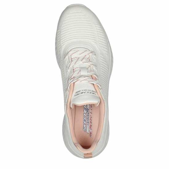 Skechers Lace Up Engineered Knit Low-Top Trainers Womens Оф бяло Дамски високи кецове