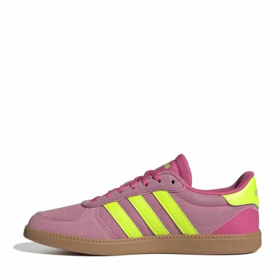 Adidas Breaknet Sleek Suede Trainers Womens Розово/Зелено/Гума 