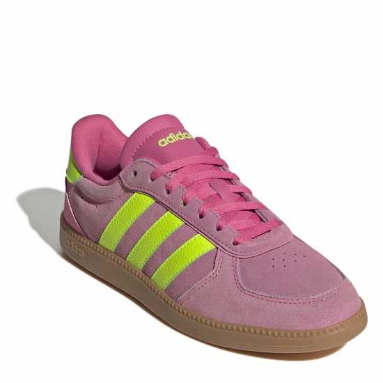 Adidas Breaknet Sleek Suede Trainers Womens Розово/Зелено/Гума 