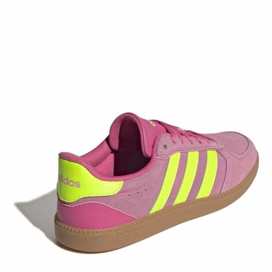 Adidas Breaknet Sleek Suede Trainers Womens Розово/Зелено/Гума 