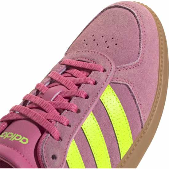 Adidas Breaknet Sleek Suede Trainers Womens Розово/Зелено/Гума 