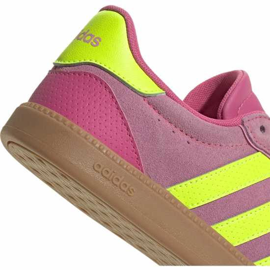 Adidas Breaknet Sleek Suede Trainers Womens Розово/Зелено/Гума 