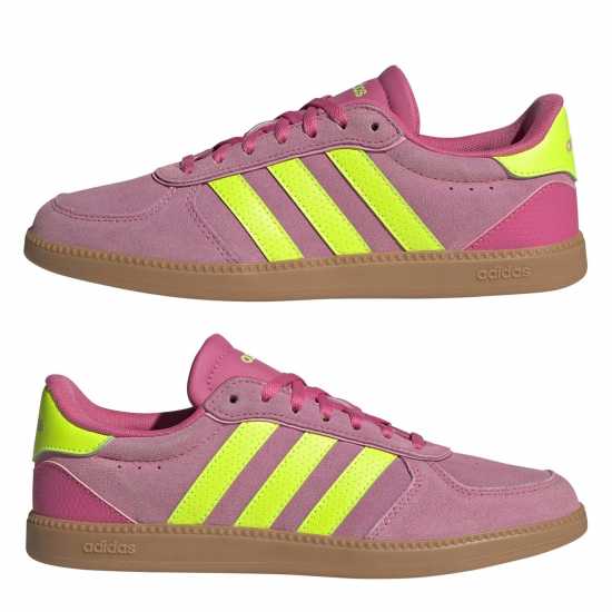 Adidas Breaknet Sleek Suede Trainers Womens Розово/Зелено/Гума 