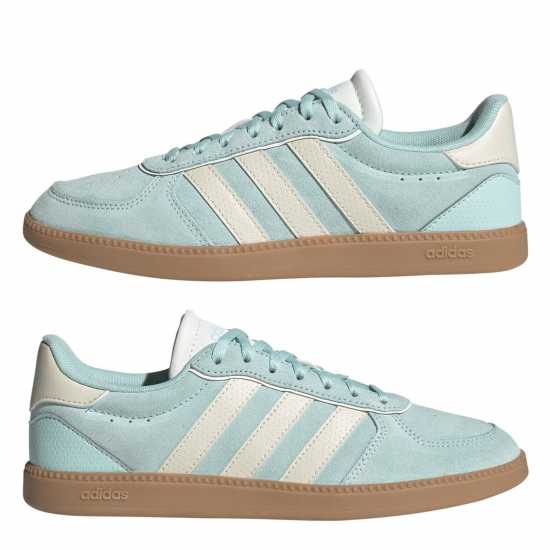 Adidas Breaknet Sleek Suede Trainers Womens Аква / Бяло / Гума 