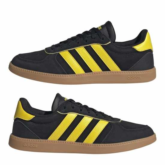 Adidas Breaknet Sleek Suede Trainers Womens Черно/Жълто/Гума 