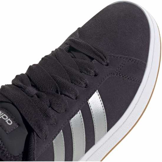 Adidas Мъжки Маратонки Grand Court Base 00S Womens Trainers Черно/Металик/Гума Дамски високи кецове